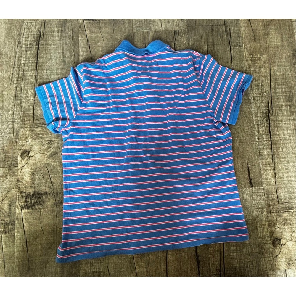 Ralph Lauren Sport Kids XL Blue Pink Striped Short Sleeve Polo‎ Shirt Pony Logo - Picture 6 of 6
